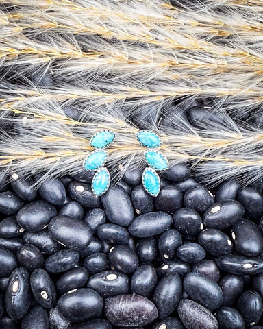 Lyra Genuine Turquoise Earrings