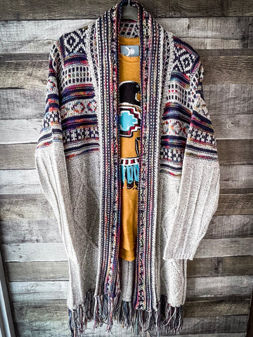 Vintage Boho Aztec Cardigan