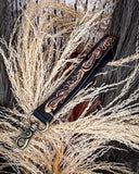 Myra Bag - Blacksmith Trail Tooled Leather Key Fob in Canyon Ember