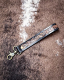 Myra Bag - Blacksmith Trail Tooled Leather Key Fob in Canyon Ember