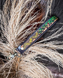 Myra Bag - Verdant Vines Tooled Leather Key Fob in Copper Brown