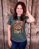 Boho Wild Card Graphic Tee - Green