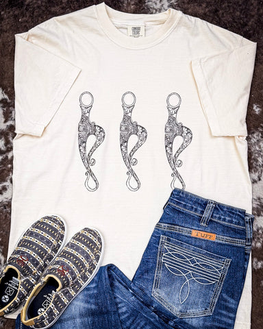 Horse Bits Graphic Tee - Cream