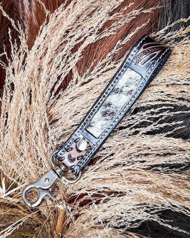 Myra Bag - Shadowhorn Hair On Key Fob in Midnight Snow