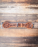 Myra Bag - Lone Star Hand Tooled Leather Watch Band in Antique Saddle Brown