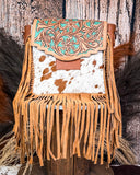 Sierra Azul Hair on Hide Fringe Crossbody Bag