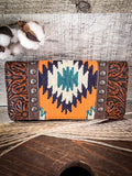 Trinity Ranch Floral Tooled Collection Wallet - Aztec