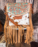 Sierra Azul Hair on Hide Fringe Crossbody Bag