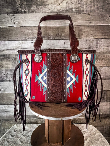 Montana West Aztec Tapestry Tooled Collection Concealed Carry Tote