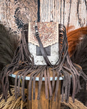 Reveena Hair on Hide Fringe Phone Crossbody Bag
