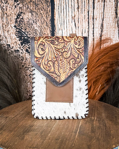 Vesper Hair on Hide Phone Crossbody Bag