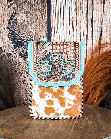 Lark Hair on Hide Phone Crossbody Bag