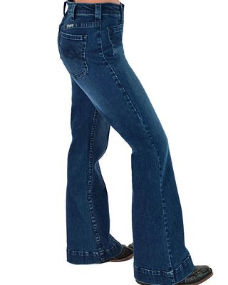Button Up Dark Trouser Jeans by Cowgirl Tuff