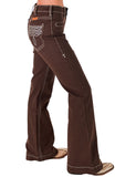 Cowgirl Tuff - Brown Boot Stitch High-Rise Trouser Jeans