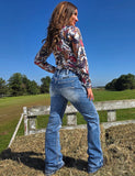 Cowgirl Tuff - Tuff Competitor Mid-Rise Bootcut Jeans – Medium Wash with Triple Stitch Detail