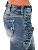 Cowgirl Tuff - Tuff Competitor Mid-Rise Bootcut Jeans – Medium Wash with Triple Stitch Detail