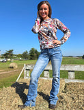Cowgirl Tuff - Tuff Competitor Mid-Rise Bootcut Jeans – Medium Wash with Triple Stitch Detail