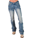 Cowgirl Tuff - Tuff Competitor Mid-Rise Bootcut Jeans – Medium Wash with Triple Stitch Detail
