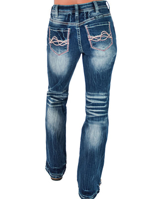 Red Twister Bootcut Jeans in Medium Wash by Cowgirl Tuff
