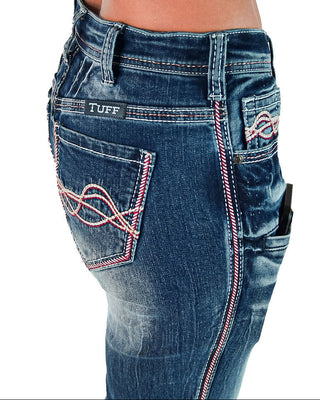 Red Twister Bootcut Jeans in Medium Wash by Cowgirl Tuff
