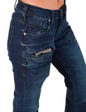 Cowgirl Tuff - Sapphire Delux Bootcut Jeans – Deep Blue Natural Waist Denim