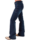 Cowgirl Tuff - Sapphire Delux Bootcut Jeans – Deep Blue Natural Waist Denim