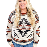 Lean On Me Knit Sweater modeled and styled on women with white background.