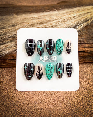 Short Almond Western Press-On Nails
