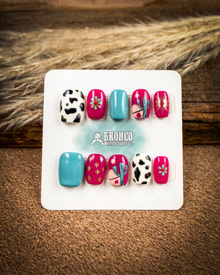 Short Square Western Press-On Nails