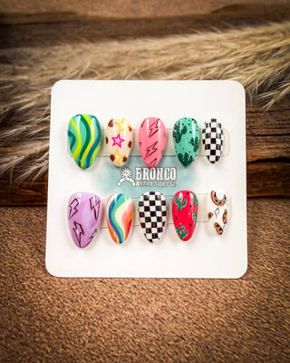 Short Almond Western Press-On Nails