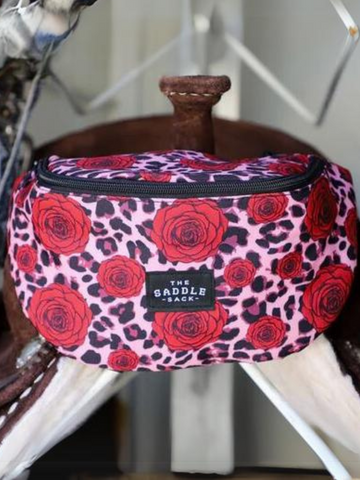 Saddle Sack XL - Pink Leopard and Roses