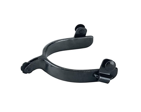 Men's Black Steel Spurs With Rosebud Rowel 1inch Spurs Weaver Leather Bronco Western Supply Co. 