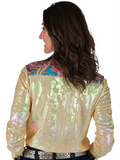 Cowgirl Tuff Golden Hour – Metallic Button Up with Paisley Accents