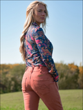 Cowgirl Tuff Paisley Canyon – Navy and Paisley Print Button Up