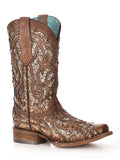 side of boot with white backdrop