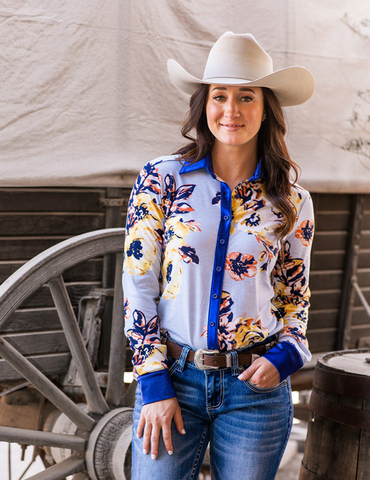 Cowgirl Tuff Sweet Bluebell Breeze Pullover Button Up
