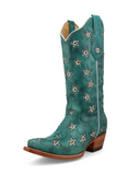 Marfa Black Star Leather Boots - Turquoise and Champagne