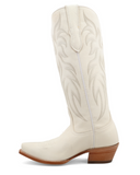 Pearl Black Star Leather Boots - Ivory