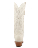 Pearl Black Star Leather Boots - Ivory