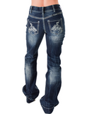 Back  view stock photo of the Cowgirl Tuff Pull-On Buck Off Trouser.