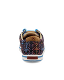 Back view of the Neon Mesa Twisted X Kicks displayed on cowhide.