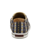 Stock photo of the Ronnie Twisted X Hooey Slip-On Loper Sneakers - Black and Yellow Multi.