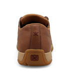 Stock photo of the Marrow Twisted X Boat Shoe Driving Moc - Brown Multi and Rustic Brown on cowhide.
