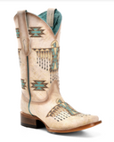 Side view of the Feathered Frontier Corral Boots in a white background.