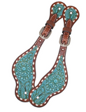 Stock photo of the Turquoise Collection Ladies Spur Straps.