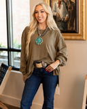 The Stillwater Tunic Top being modeled and styled on women in office setting.