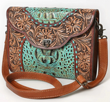 Crocstar Embossed Croc Crossbody Purse