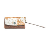 The Angelstone Wallet in Brown and White in a white backdrop.