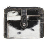 Zoom in of the Wonder Trail Card Holder in Black in a white backdrop.