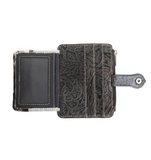 Inside of the Wonder Trail Card Holder in Black in a white back drop.